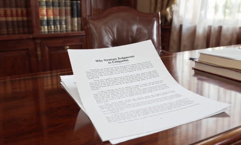 Strategic Judgment Matters in Litigation